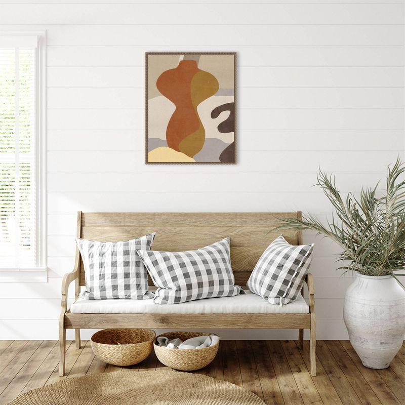 Abstract Geometric Neutral Tones Framed Canvas Wall Art 23"x28"