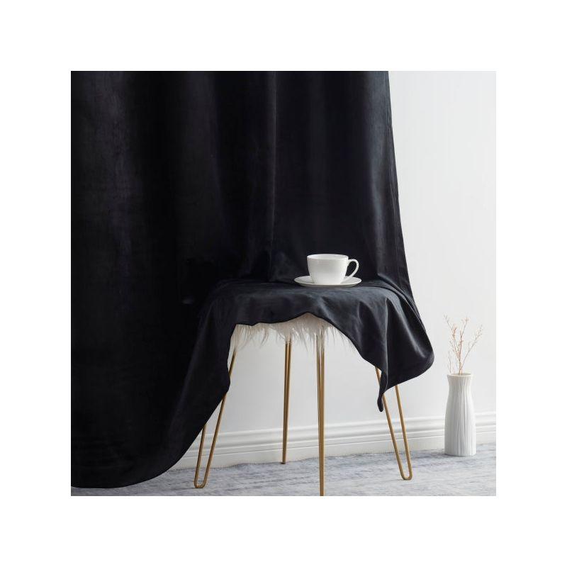 Eider & Ivory™ Monroy Velvet Solid Color Curtain Panels Set (Set of 2)