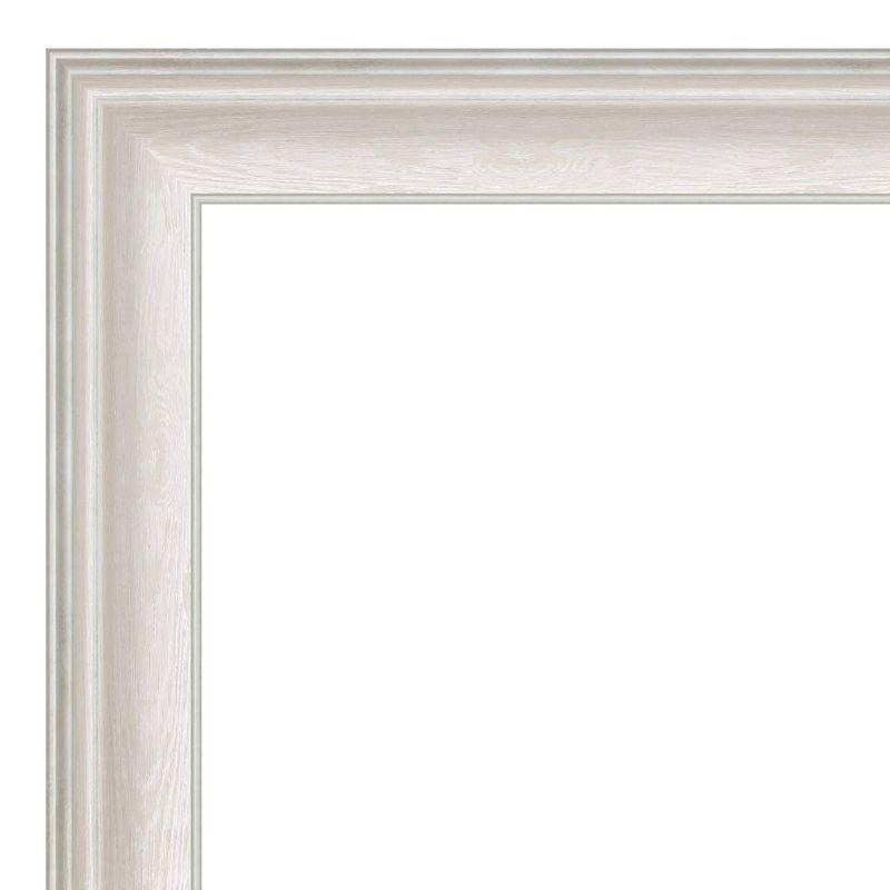 23" x 29" Non-Beveled Trio White Wash Silver Bathroom Wall Mirror - Amanti Art: Modern Rectangle, Includes Mount Hardware