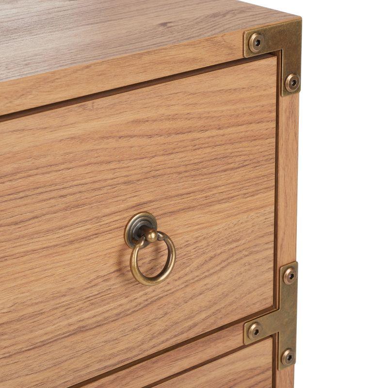 Galio Oak and Gold 3-Drawer Retro Night Table