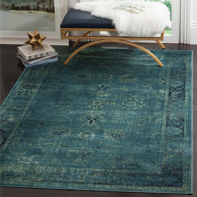 Vintage VTG117 Power Loomed Area Rug - Turquoise/Multi - 3'3"x5'7" - Safavieh.