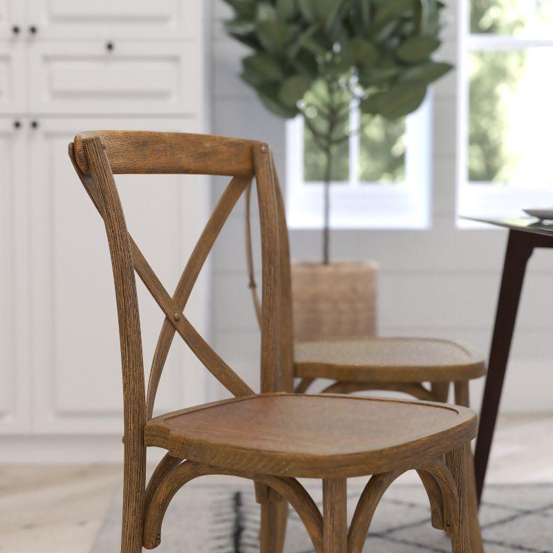 Merrick Lane Bardstown X-Back Bistro Style Wooden High Back Dining Chair