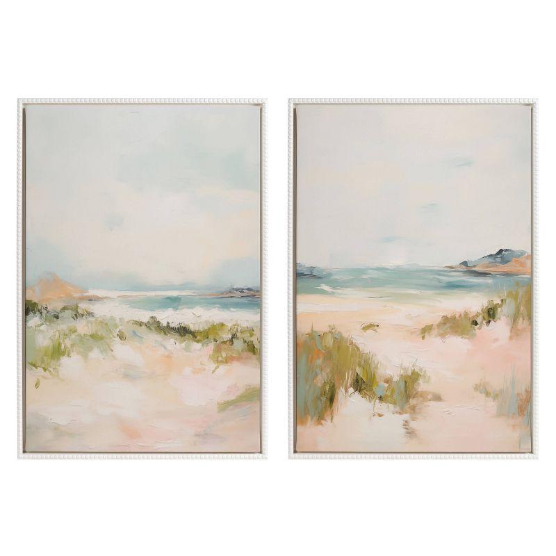 Tranquil Coastal Landscape Abstract Canvas Wall Art Set