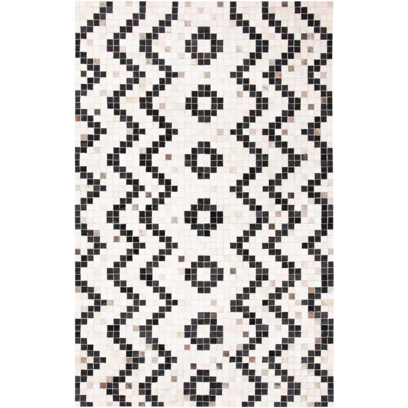 Studio Leather STL811 Hand Woven Area Rug - Ivory/Black - 4'x6' - Safavieh.