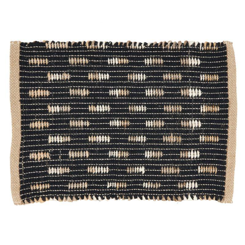 Beige and Tan Jute-Cotton Rectangle Placemats, Set of 4