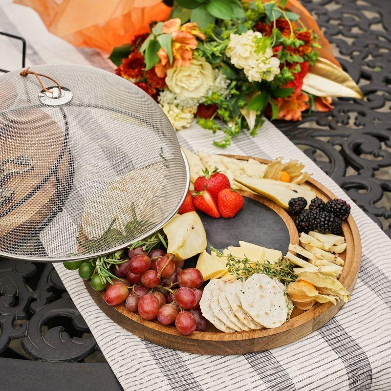 Modern Manor Slate & Acacia Cheese Board with Dome