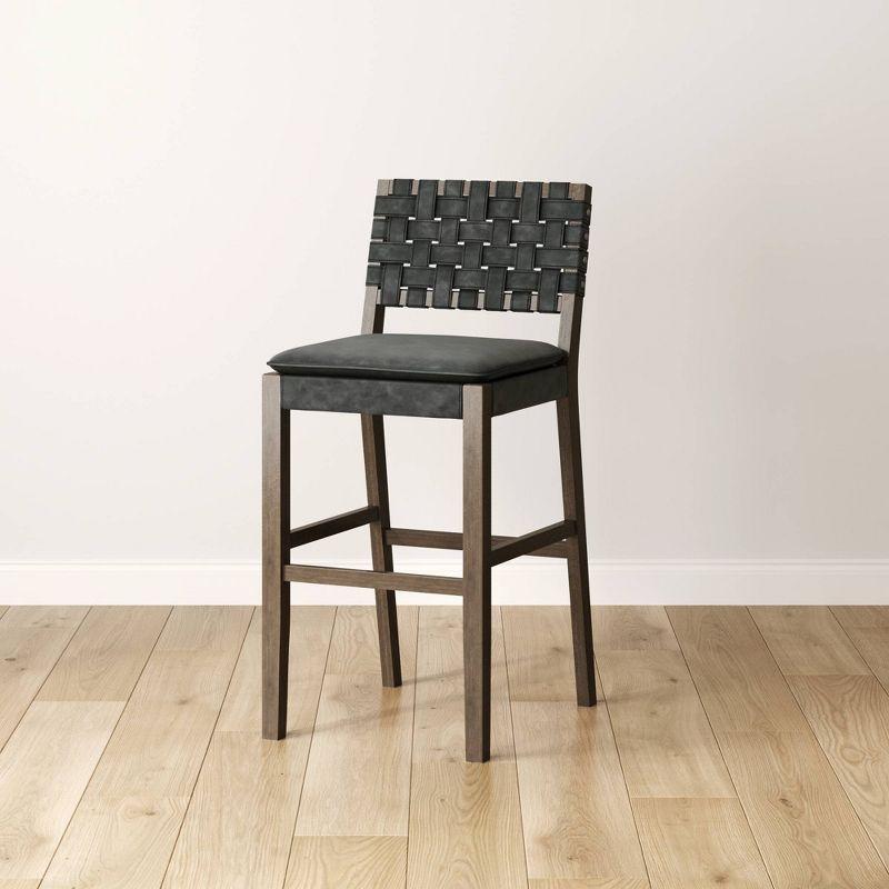 Nathan James Cohen Faux Leather Barstool Black