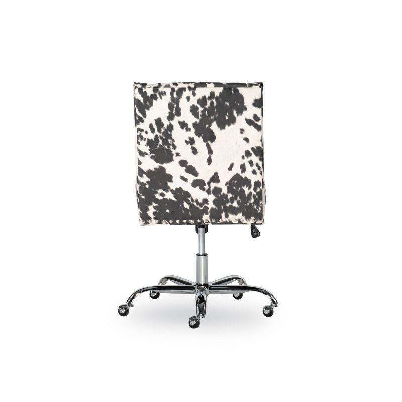 Draper Executive Swivel Office Chair in Black & White Cowhide Print