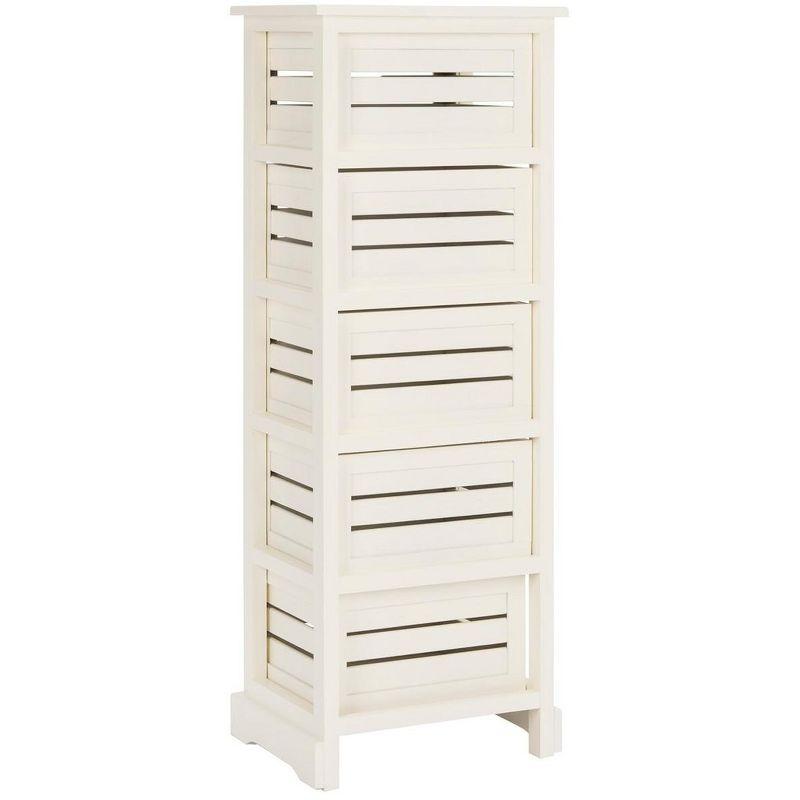 Samara 5 Drawer Cabinet - AMH5714 - Distressed Cream - Safavieh Couture