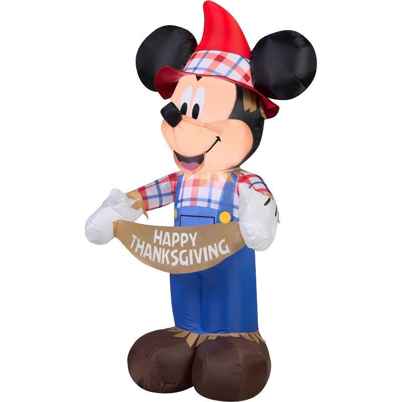 Mickey Mouse Scarecrow Inflatable with LED Lights, 3.5 ft