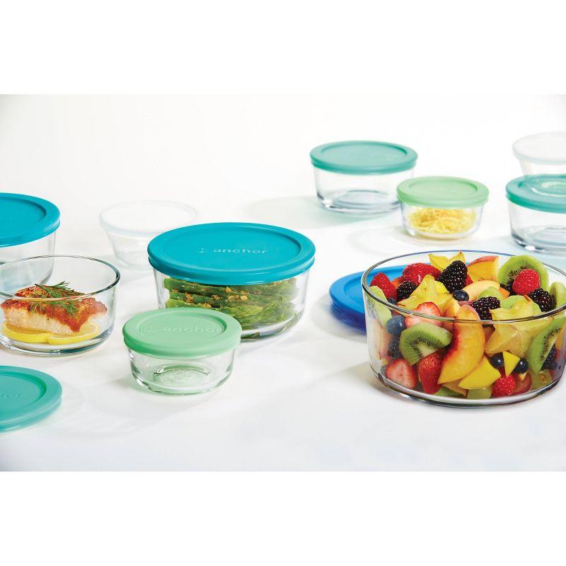 20-Piece Blue Glass Food Storage Container Set with BPA-Free Lids