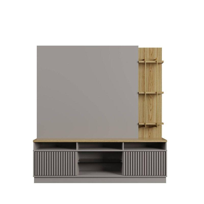 71.49" Pomander Freestanding Entertainment Center TV Stand for TVs up to 50" Gray - Manhattan Comfort