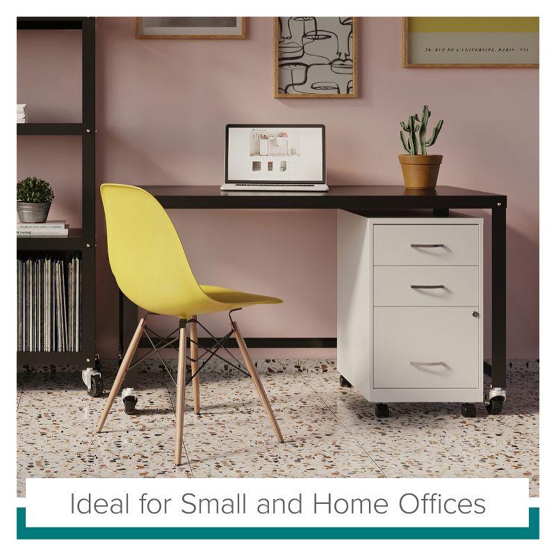 Space Solutions Mobile Desk Steel Black: Sturdy Metal Frame, No Storage, Adult Assembly Required