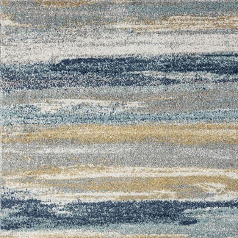 Luxe Weavers Abstract Stripe Yellow 4x5 Area Rug