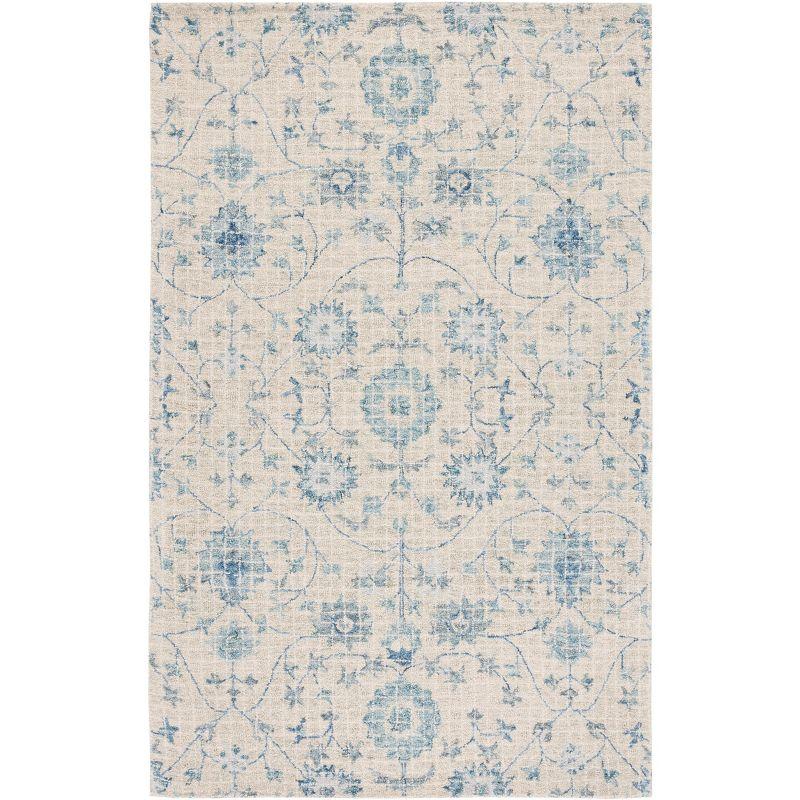 Blossom BLM812 Hand Tufted Area Rug - Silver/Blue - 5'x8' - Safavieh.