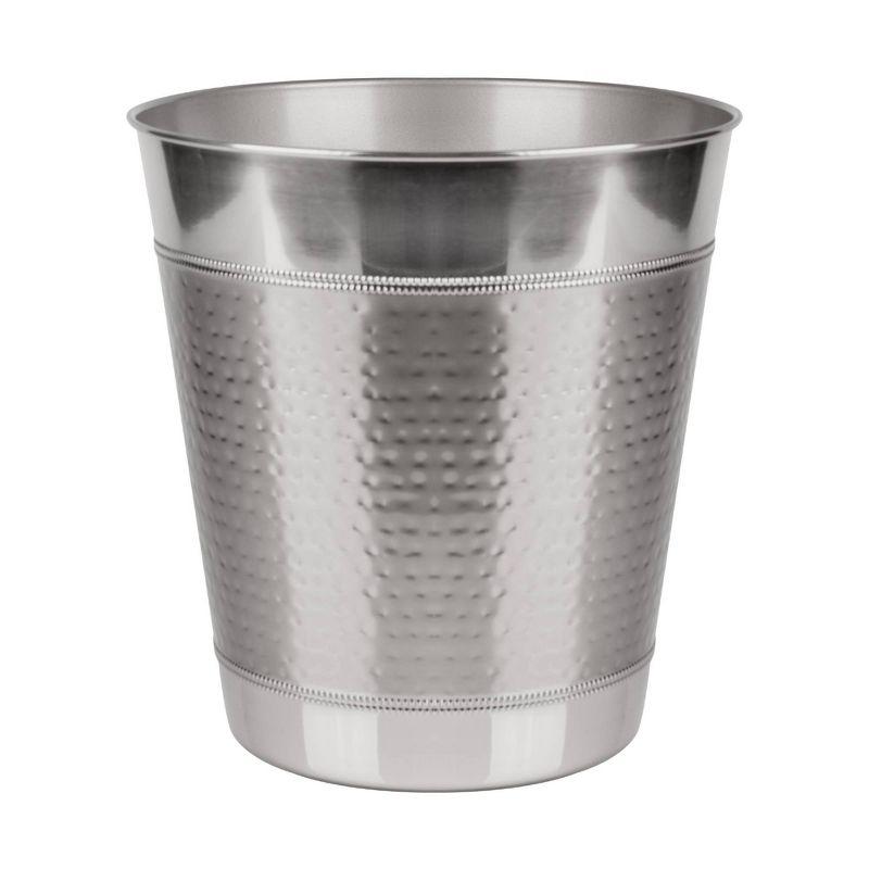 Hudson Hammered Stainless Steel Bathroom Wastebasket