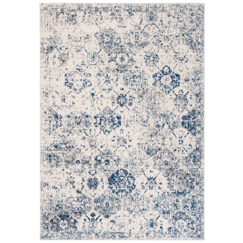 Madison MAD611 Power Loomed Indoor Area Rug - White/Royal Blue - 5'3"x7'6" - Safavieh