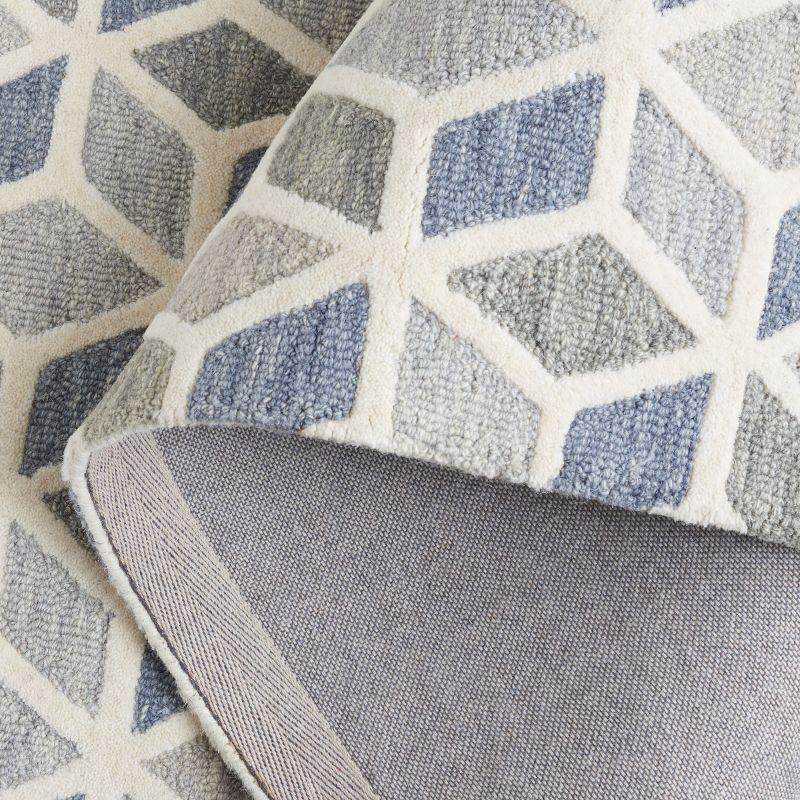Ebony Hand Tufted 80% Wool And 20% Cotton Geometric Rug