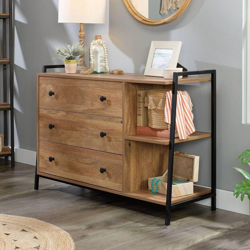 Sindoori Mango and Black Industrial 3-Drawer Horizontal Dresser