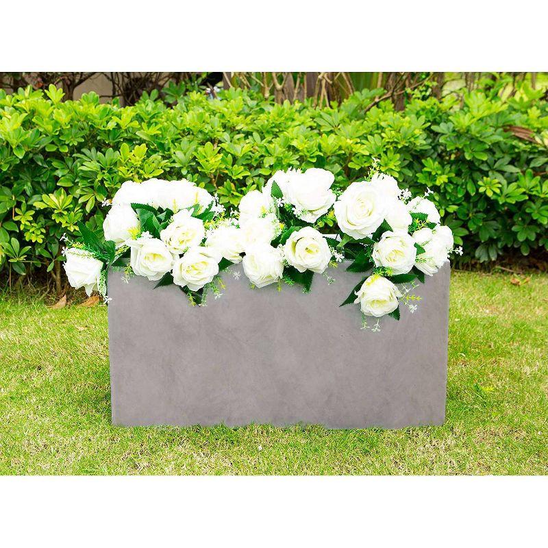 Rosemead Home & Garden, Inc. 12" Rectangular Concrete/Fiberglass Elegant Indoor/Outdoor Planter Weathered Gray