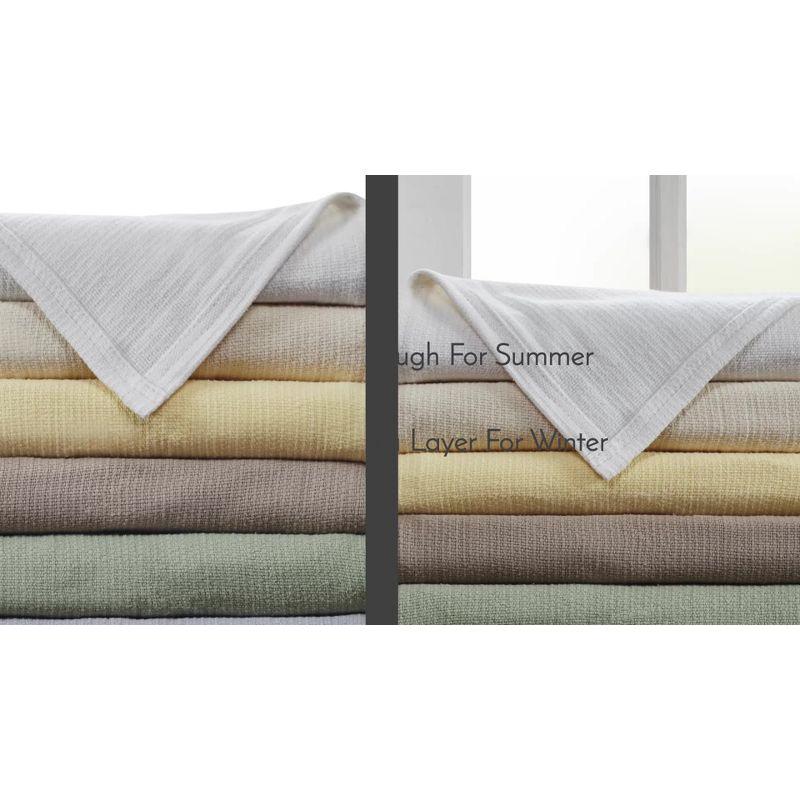 Freshspun Basketweave Cotton Bed Blanket