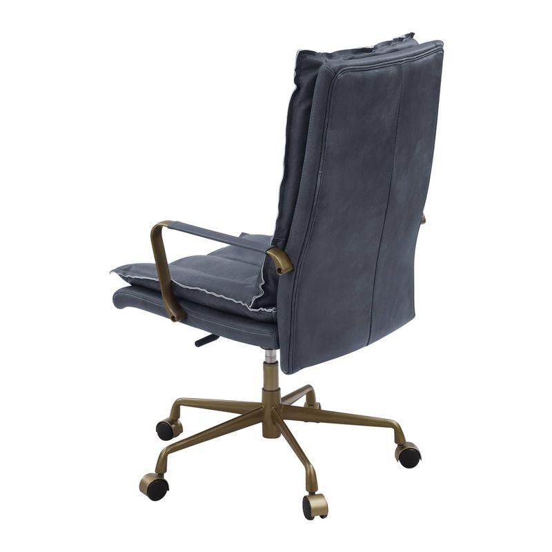 25" Tinzud Active Sitting Chair Gray Leather - Acme Furniture: Ergonomic Design, Metal Frame, 60 Day Warranty