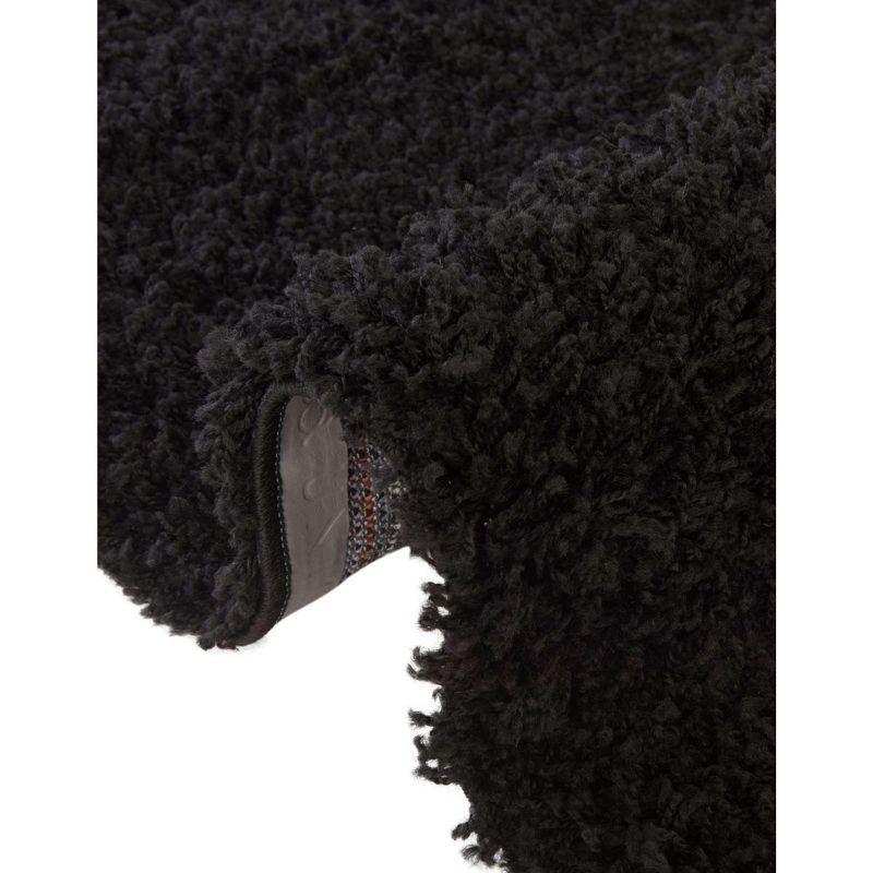 Unique Loom 4' 1 x 6' 1 Solid Shag Jet Black Area Rug