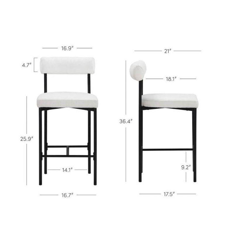 Upholstered Metal Stool (2-Piece Set)