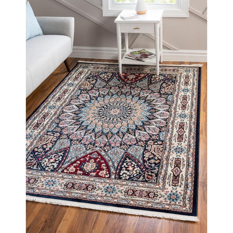 Unique Loom Narenj Collection Area Rug - Adams (5' 1" x 8' Rectangle Navy Blue/Beige)