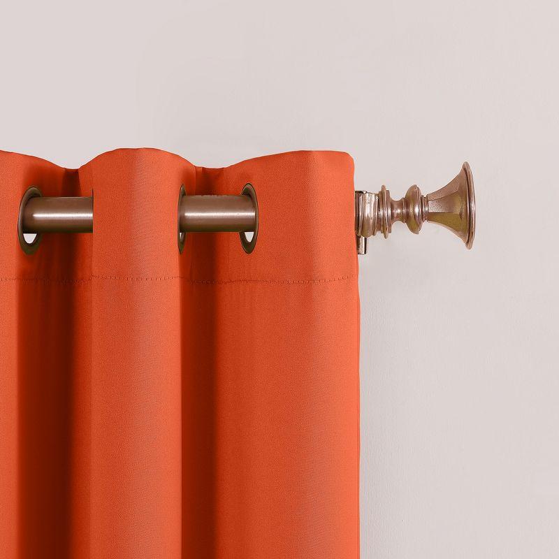 40"x84" Sun Zero Room Darkening Lazlo Grommet Curtain Panel Tangerine Orange: Modern Thermal Insulated, Energy Efficient