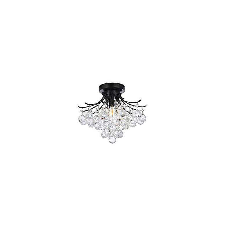 Elegant Lighting Toureg 16 inch black flush mount