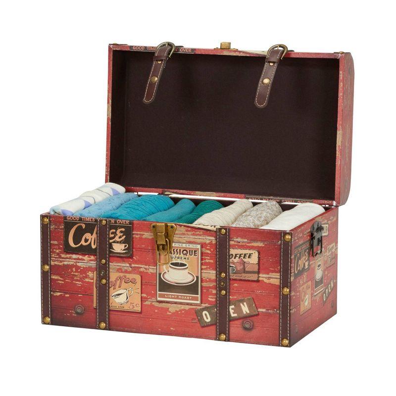 Household Essentials Medium Decorative Trunk Brown: Storage Trunk for Living Room, All Ages, No Assembly Required