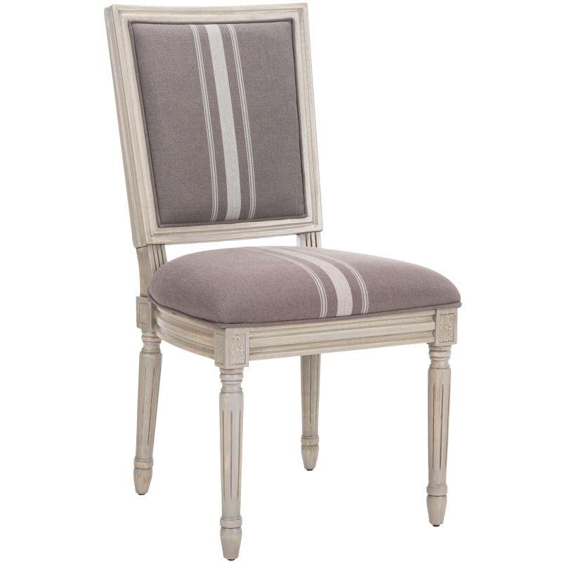 Elegant Transitional Grey Linen Upholstered Side Chair Set