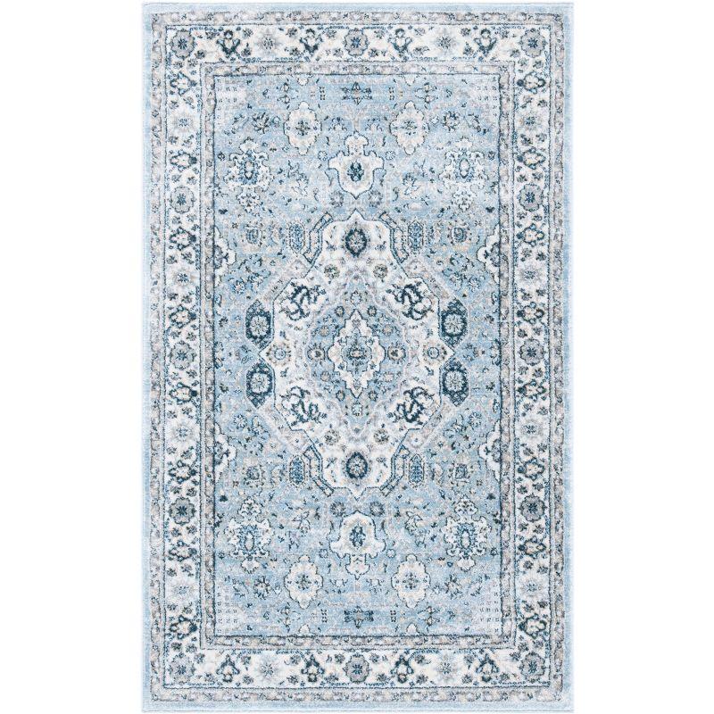 Isabella ISA916 Power Loomed Accent Rug - Blue/Creme - 2'2"x5' - Safavieh