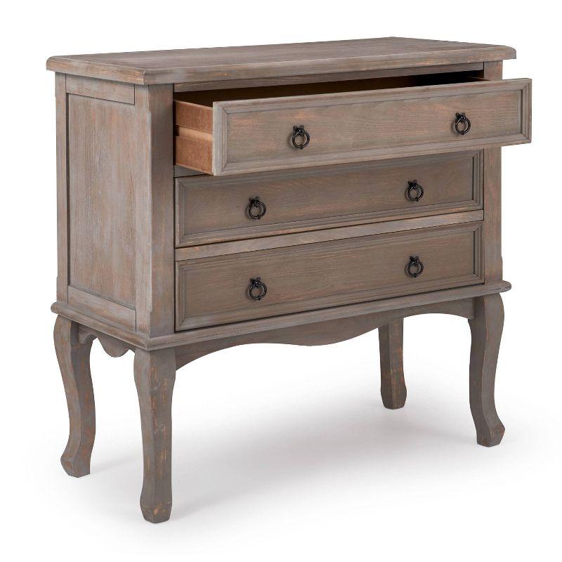 Thomas 3 Drawer Chest Gray - ClickDecor: Traditional Ash Wood Accent Cabinet with Anti-Tip Hardware