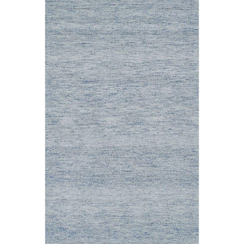 Light Blue Hand-Tufted Wool Rectangular Accent Rug 2' x 3'