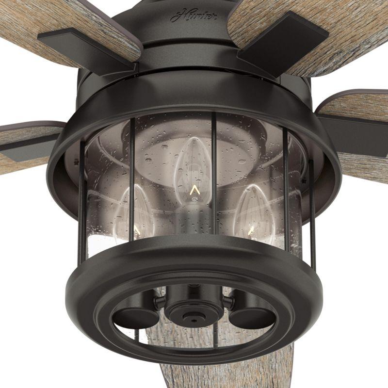 52" Noble Bronze Ceiling Fan with Seeded Glass Light