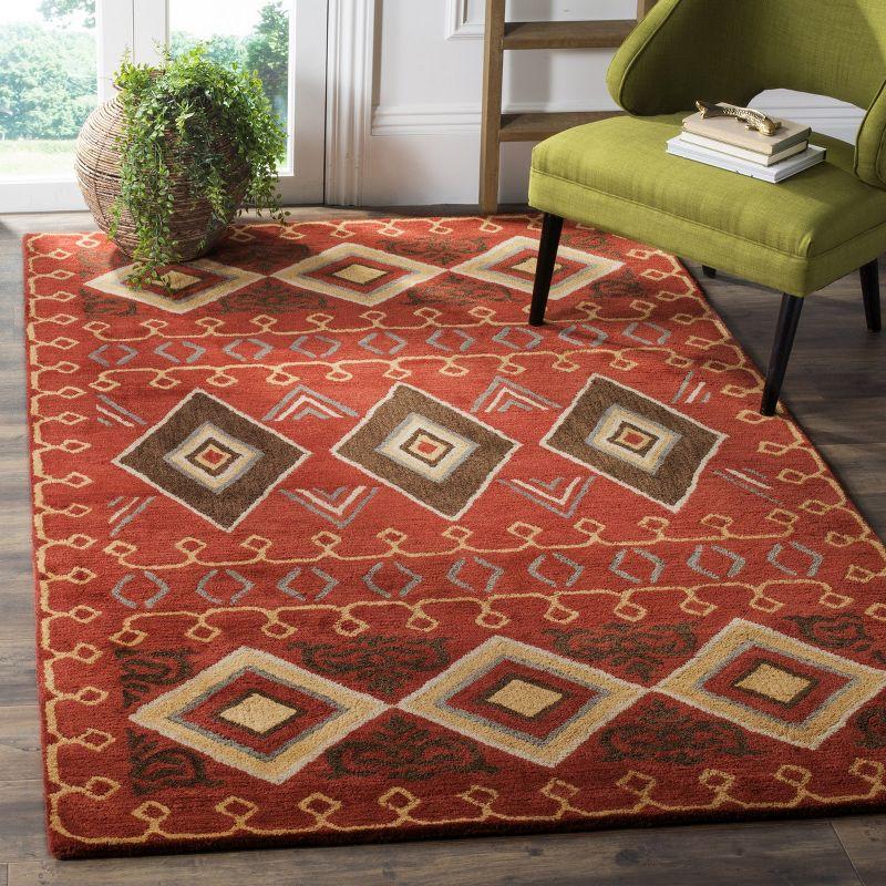 Heritage HG404 Handmade Accent Rug - 3'x5' - Red/Multi - Safavieh