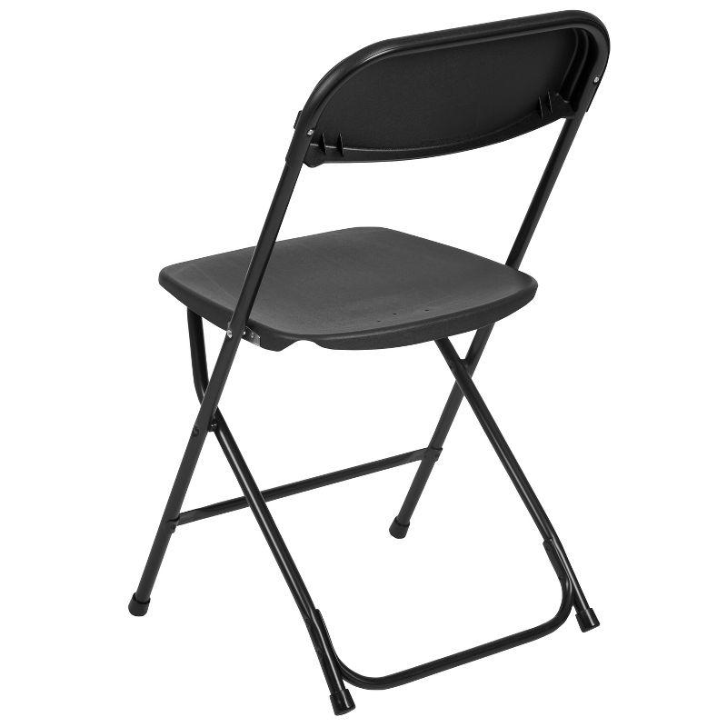 Flash Furniture Hercules Series Plastic Folding Chair Black - 2 Pack 650LB Weight Capacity Comfortable Event Chair-Lightweight Folding Chair