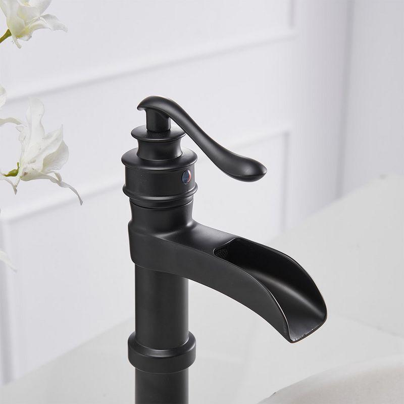 BWE Waterfall Single Hole Single-Handle Vessel Bathroom Faucet With Pop-up Drain Assembly