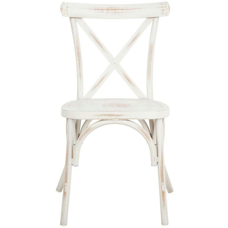 Elia Distressed White Aluminum Outdoor Dining Chair Set