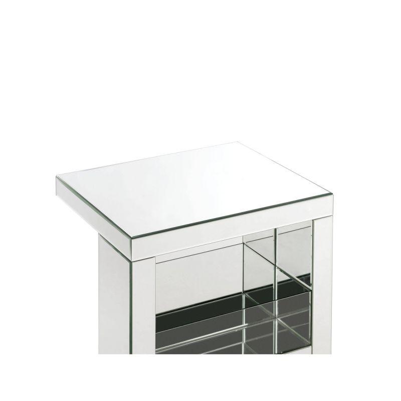 20" Meria Accent Table Mirrored/Clear Glass - Acme Furniture