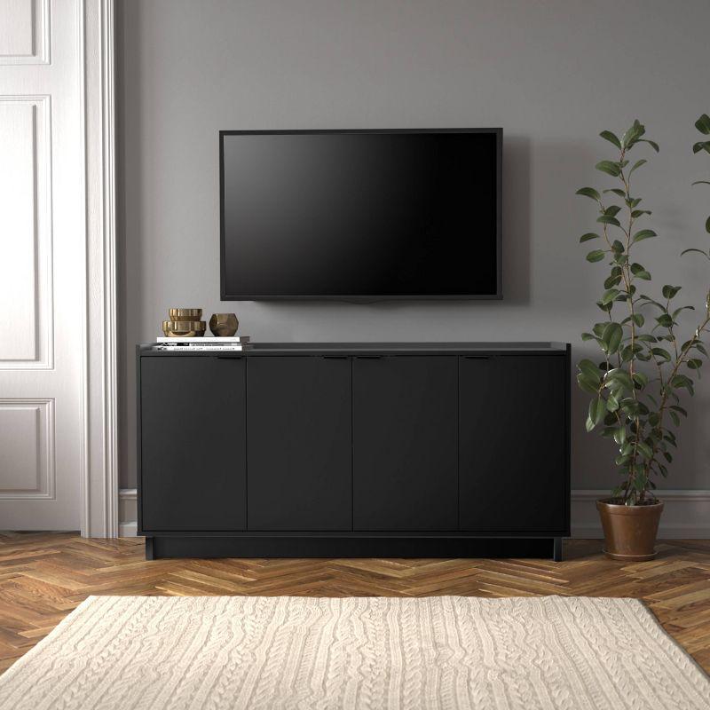 Prepac Simply Modern 4 Door Sideboard Console Table Cabinet