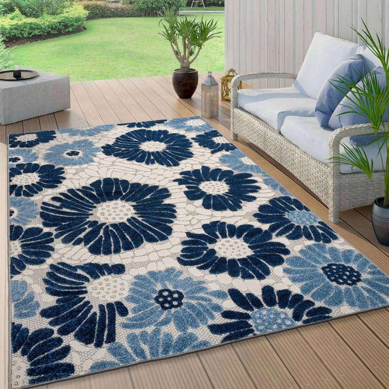 World Rug Gallery Palermo Modern Floral Indoor/Outdoor Area Rug