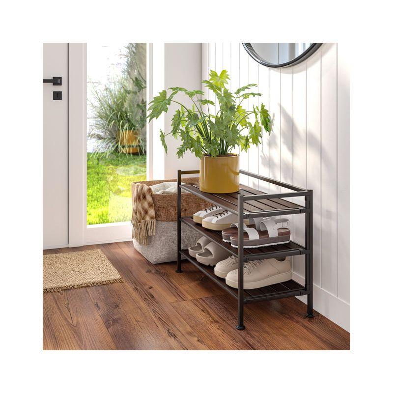 3-Tier (12 Pair) Stackable Resin Shoe Storage Rack