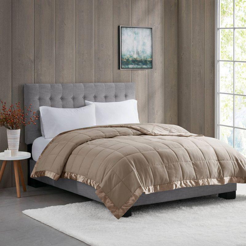 Madison Park Lightweight Down Alternative Blanket with Satin Trim
