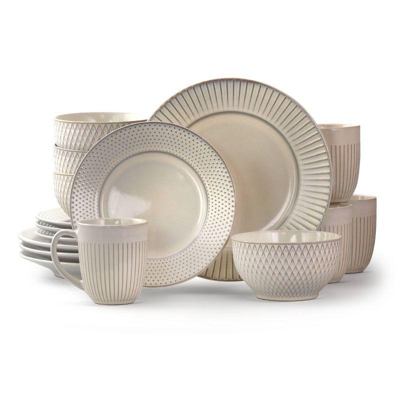 16-Piece White Ceramic Modern Dinnerware Set