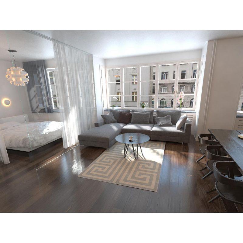 Unique Loom Athens Collection Area Rug - Greek Key (7' 1" x 10' Rectangle Gray/Beige)