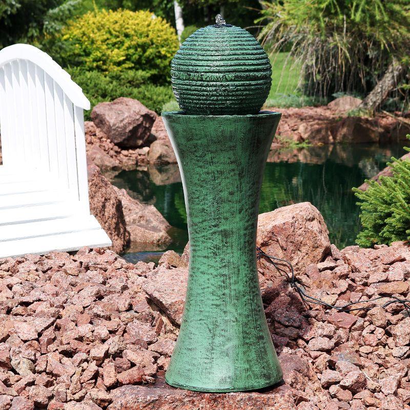 Sunnydaze Outdoor Polyresin Desert Spring Solar Powered Water Fountain with Battery Backup, Submersible Pump, and Panel - 30"