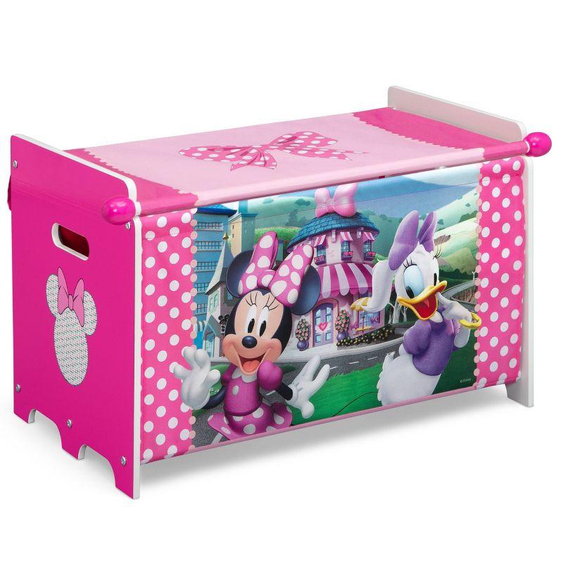 Pink Minnie Mouse Toy Box with Retractable Fabric Top